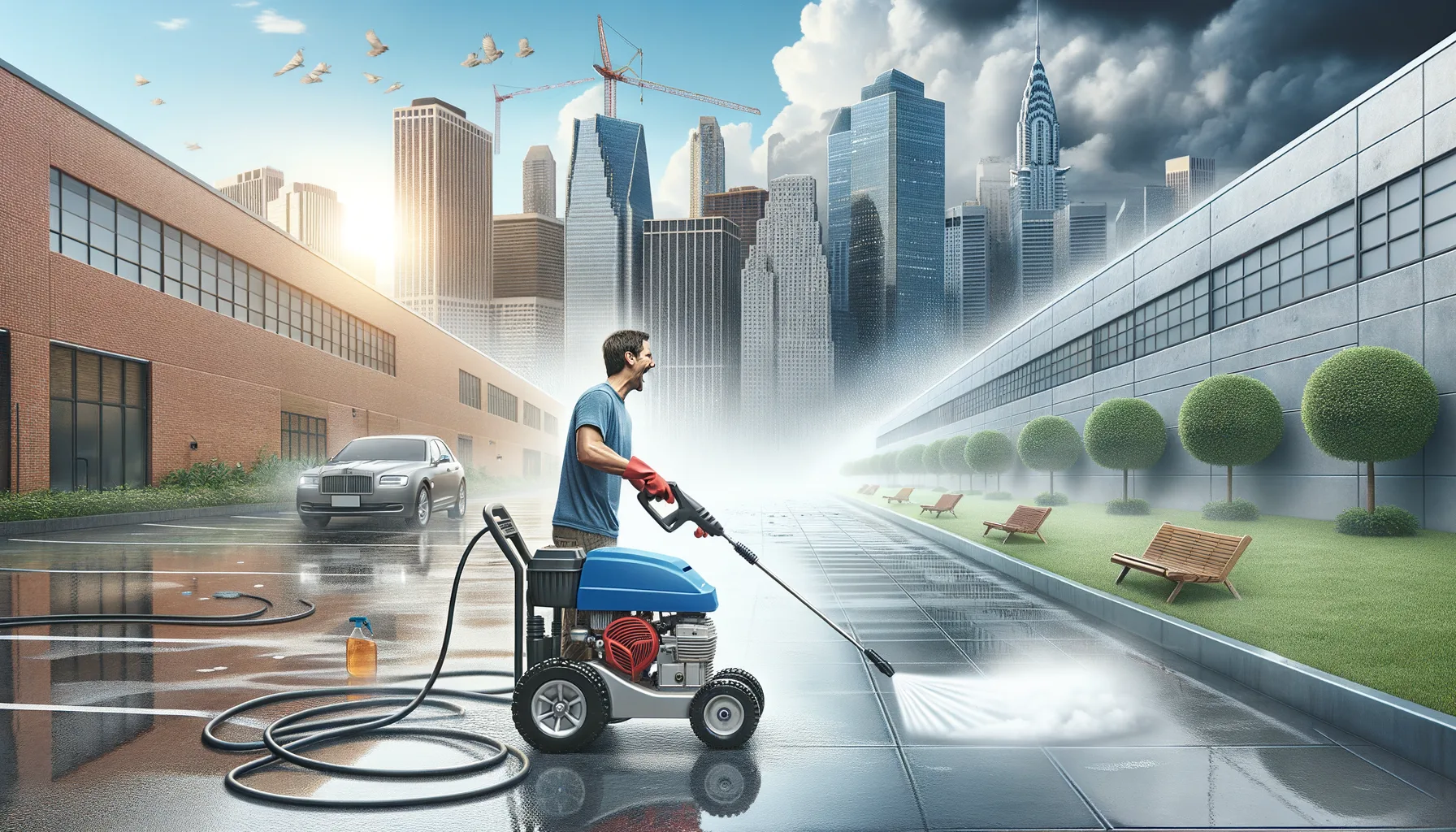 Reinigung grosser Flaechen mit Hochdruckreinigern: Tipps fuer effiziente und unterhaltsame Sessions